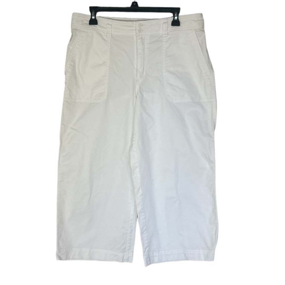 Chaps white womens wide leg cropped pants size 12